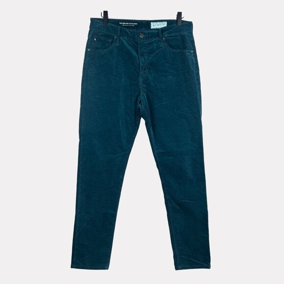 AG Anthropologie The Stevie Ankle High Rise Velvet Pants Womens 31 Green - Picture 1 of 8